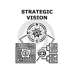 Strategic Vision Vector Concept Black Illustration