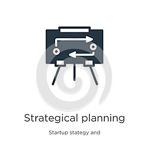 Strategical planning icon vector. Trendy flat strategical planning icon from startup stategy and success collection isolated on photo