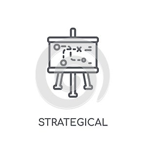 Strategical planning linear icon. Modern outline Strategical pla