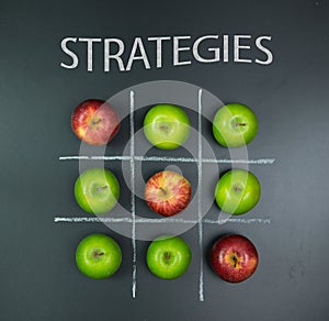 Strategies concept with tic tac toe game photo