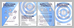 Strategies of supply chain blue brochure template