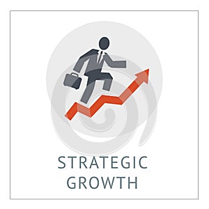 Strategig Growth Simpel Logo Icon Vector Ilustration photo