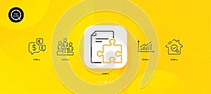 Strategy, Business podium and Graph minimal line icons. For web application, printing. Vector