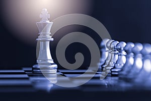 Strategy chess battle Intelligence challenge game on chessboard.