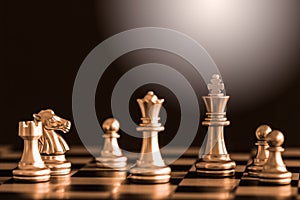 Strategy chess battle Intelligence challenge game on chessboard.