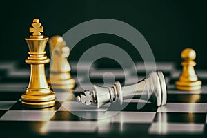 Strategy chess battle Intelligence challenge game on chessboard.