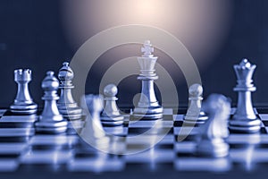 Strategy chess battle Intelligence challenge game on chessboard.