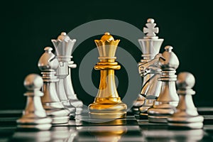 Strategy chess battle Intelligence challenge game on chessboard.