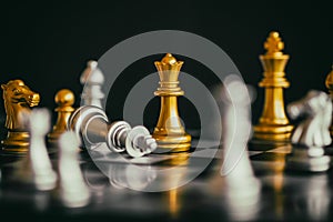 Strategy chess battle Intelligence challenge game on chessboard.