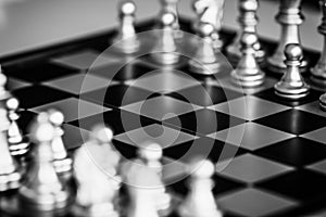 Strategy chess battle Intelligence challenge game on chessboard.