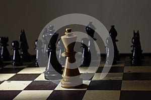 Strategy chess game, the king fight on board