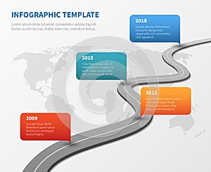 Strategy chronological road map. Business vector timeline