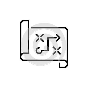 Buzones línea icono describir lineal estilo pictograma en blanco 
