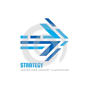 Strategy - concept business logo template vector illustration. Abstract arrow creative sign. Logistic transport delivery service