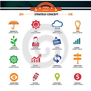 Strategy Concept icons,