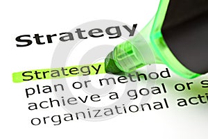 Strategy Dictionary Definition Green Marker