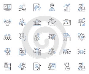 Strategy execution line icons collection. Implementation, Execution, Actionable, Planning, Alignment, Follow-through photo