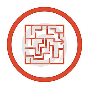 Strategy icon design, Labyrinth, maze, vector graphics