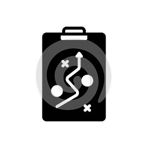 Black solid icon for Strategy, plan and clipboard