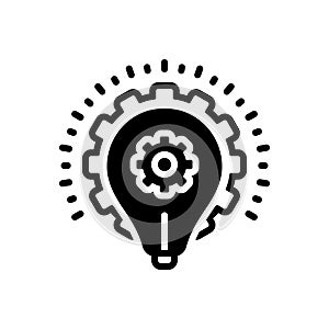 Black solid icon for Strategy, planning and strategics