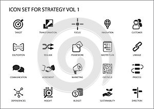 Strategy icon set