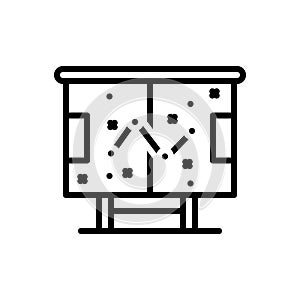 Black line icon for Strategy, master plan and routine