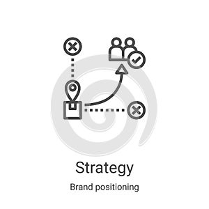 strategy icon vector from brand positioning collection. Thin line strategy outline icon vector illustration. Linear symbol for use