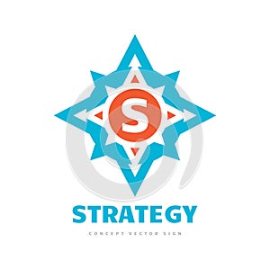 Strategy letter S - concept business logo template vector illustration. Compass creative sign. Rose wind travel icon. Arrows