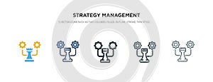 Strategy management icon in different style vector illustration. two colored and black strategy management vector icons designed