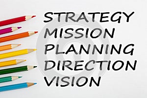 Strategy, Mission, Planning, Direction and Vision Concept