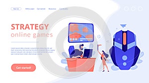 Strategy online games concept landing page.