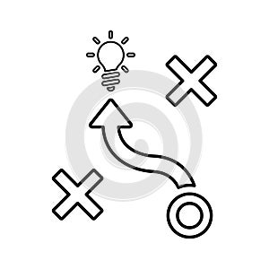 Strategy Planning icon. Line, outline design