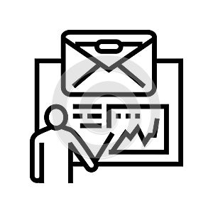 strategy review email marketing line icon vector illustration