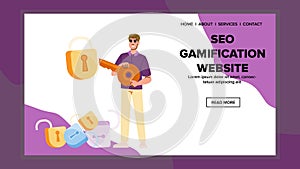 strategy seo gamification website vector