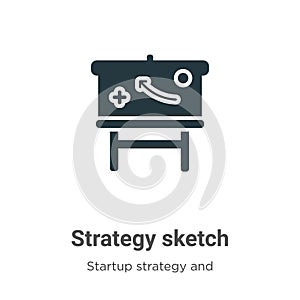 Strategy sketch vector icon on white background. Flat vector strategy sketch icon symbol sign from modern startup strategy and