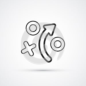 Strategy tactics plan flat line trendy black icon. Vector eps10