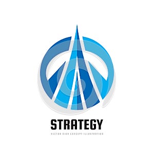 Strategy - vector business logo concept illustration. Positive geometric sign. Abstract geometric creative symbol. Development.