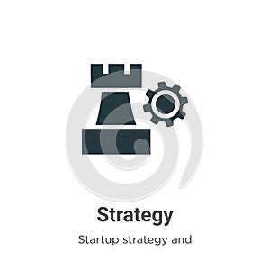 Strategy vector icon on white background. Flat vector strategy icon symbol sign from modern startup strategy and success