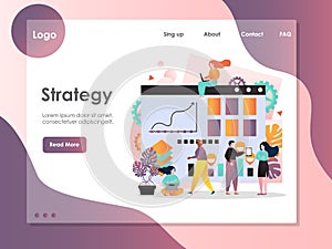 Strategy vector website landing page design template