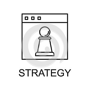 strategy website line icon. Element of seo and web optimization icon with name for mobile concept and web apps. Thin line strategy