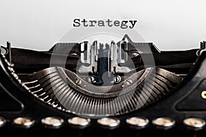 Strategy writen by a typewriter
