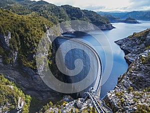 Strathgordon hydroelectic dam in south west tasmania photo