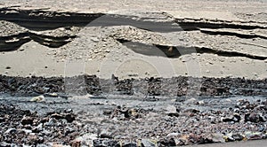 Stratification of lava