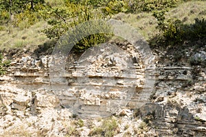 Stratified rock in Provence, France