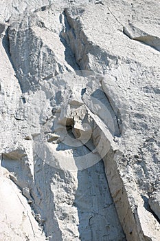 Stratified rocks on a cliff