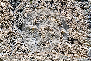 Close up of stratigraphic section of sedimentary rocks photo