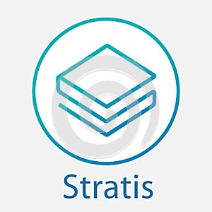 Stratis Strat decentralized blockchain criptocurrency platform vector logo photo