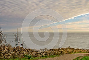 Strato clouds above the Dorset Jurasic coast path photo