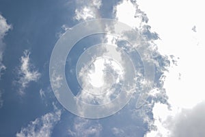 Stratocumulus clouds with a clear blue sky background in the midday. Types of clouds stock images