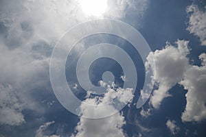 Stratocumulus clouds with a clear blue sky background in the midday. Types of clouds stock images